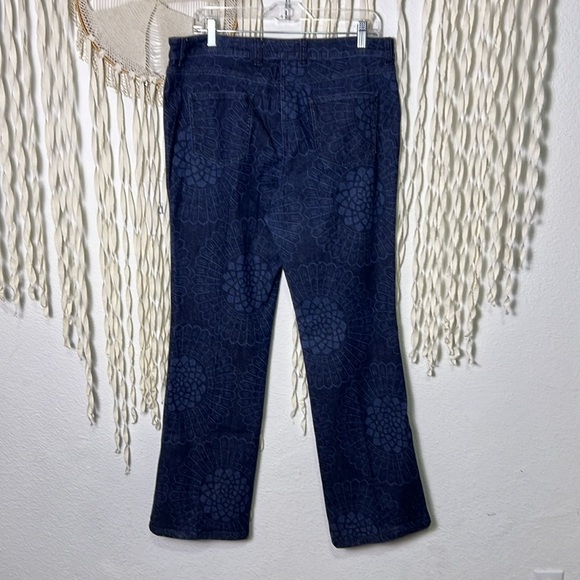 Escada Mandala Effect Print Blue Straight Leg Denim Size 44/L - Picture 5 of 13